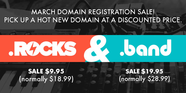 Get a .rocks or .band domain name