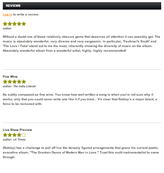 how to write about music album review sites
