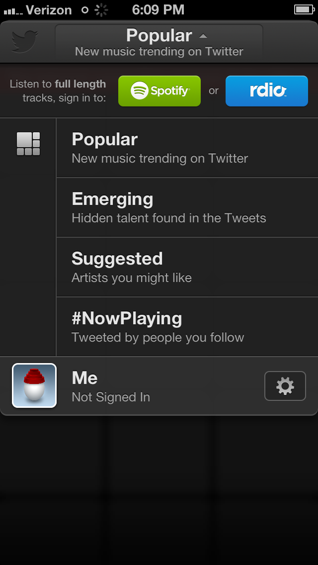 Twitter #Music Spotify Authentication