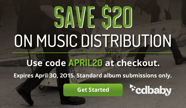 Save $20 on music distribution with CD Baby