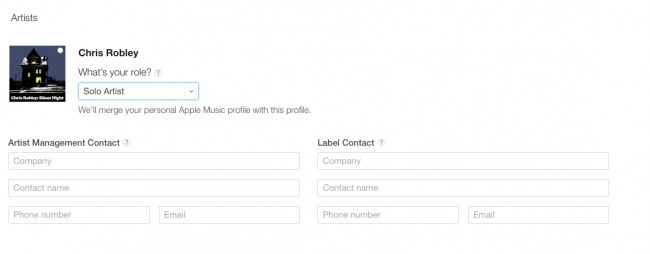 Claiming artist profile on Apple Music