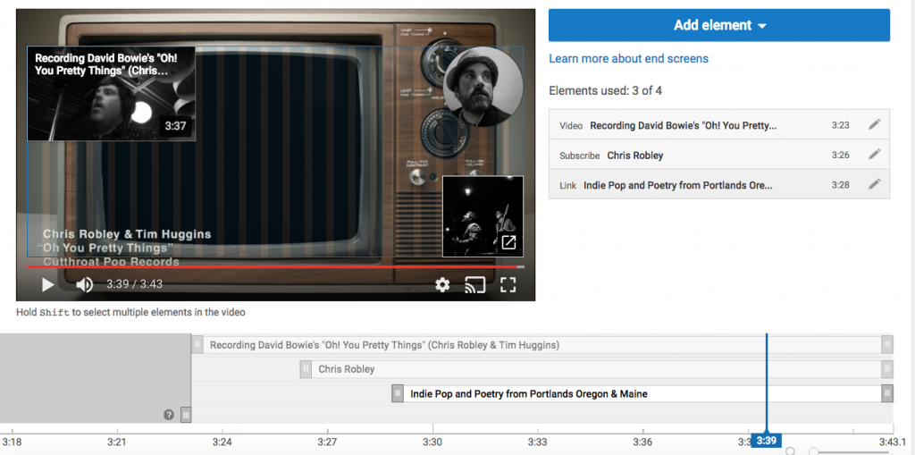 Adding end screens to your YouTube videos