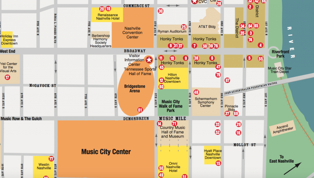 Get To Know Nashville When You Attend The DIY Musician Conference DIY   Map Of Downtown Nashville 1024x581 