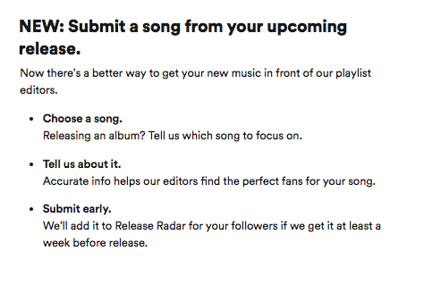 Spotify playlist submission process