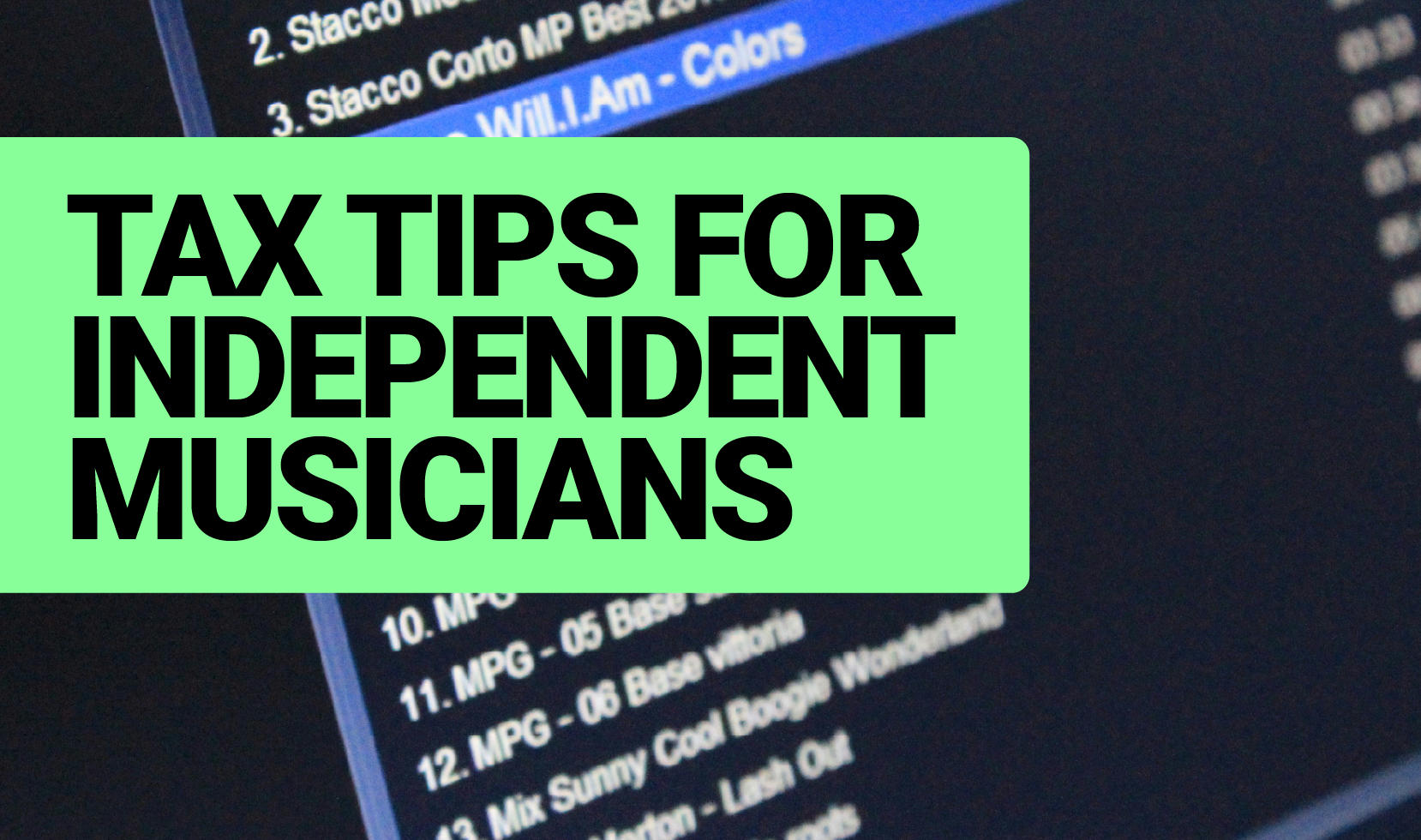 Tax tips for musicians
