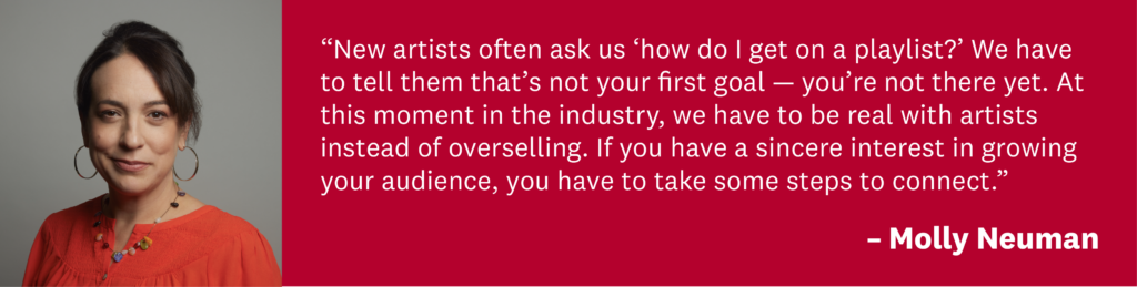 Molly Neuman on how artists connecting with fans.